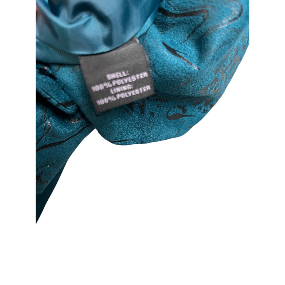 Investments II 18W Teal Metallic Open Front Blazer Jacket Jewel Tone Faux Suede - Picture 10 of 10